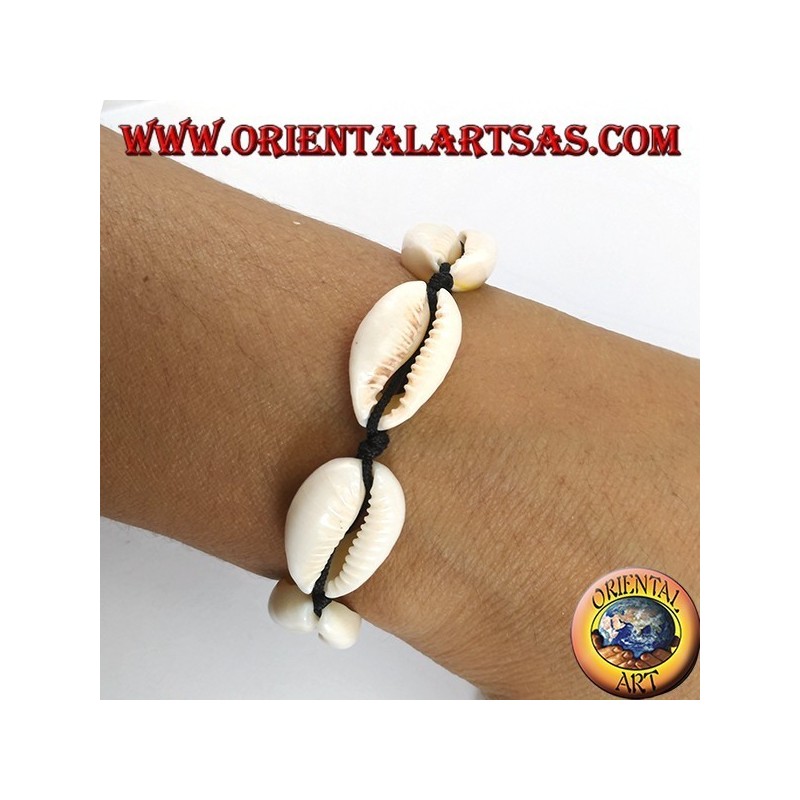 Anklet and bracelet double use of cowrie cauri shells, adjustable