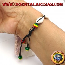 Pulsera para tobillera y doble uso de conchas de cauri cauri, ajustable con bolas rasta