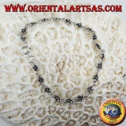 Pulsera de pequeñas flores en plata 925