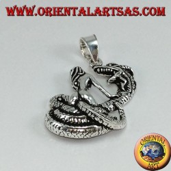 Silver pendant woman tamer of the dragon (large)