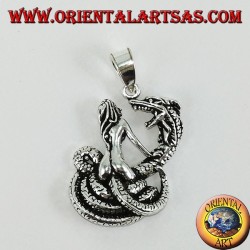 Silver pendant woman tamer of the dragon (large)