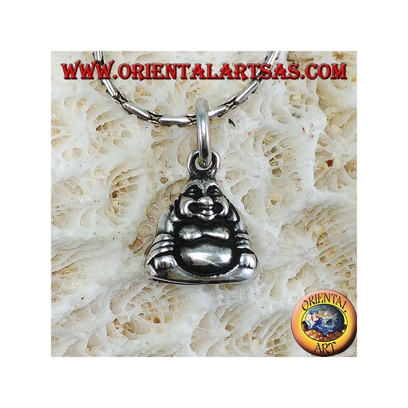 Silberner Buddha mit kleiner doppelseitiger Fülle