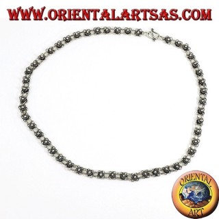 Collana in argento lavorazione a fiorellini ( girogola )