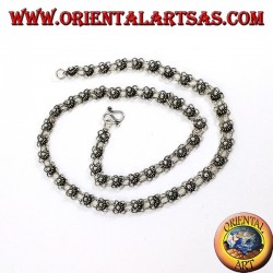 Collana in argento lavorazione a fiorellini ( girogola )
