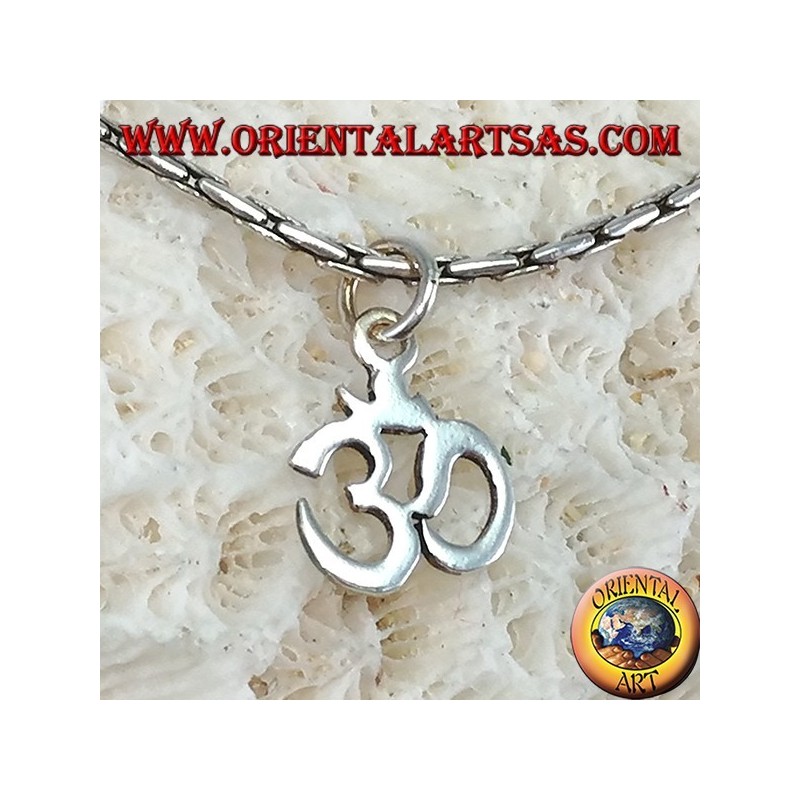 Colgante de plata OM Oṁ Óm y sílaba sagrada Aum (pequeña)