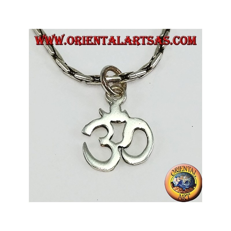 Silver pendant OM Oṁ Óm and Sacred syllable Aum (small)