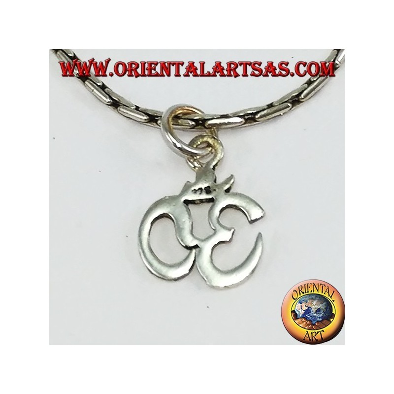 Silver pendant OM Oṁ Óm and Sacred syllable Aum (small)