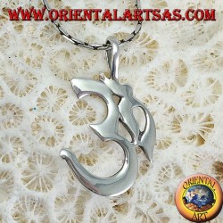 Silver pendant Oṁ Óm E Aum Sillaba (simple medium)
