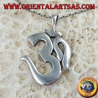 Pendentif en argent Oṁ Óm E Aum Sillaba (simple grand)