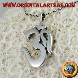 Colgante de plata Oṁ Óm E Aum Sillaba (simple grande)