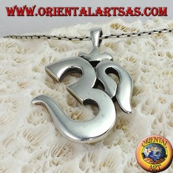 Silver pendant Oṁ Óm E Aum Sillaba (simple big)