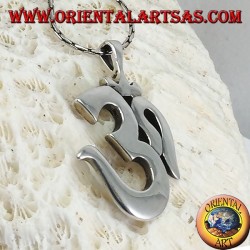 Colgante de plata Oṁ Óm E Aum Sillaba (simple grande)