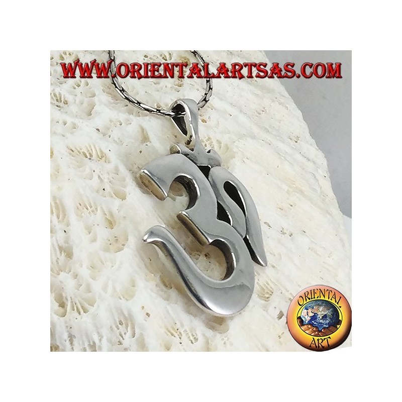 Ciondolo Om Argento 925 Grande | Simbolo Aum Spirituale | Oriental Art