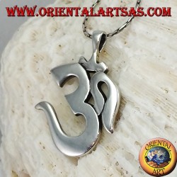 Silver pendant Oṁ Óm E Aum Sillaba (simple big)