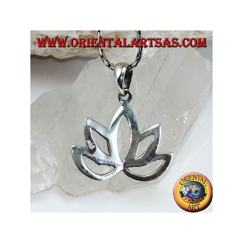 Heilige Blume der silbernen Anhänger Lotus-Blume für Hinduismus und Buddhismus