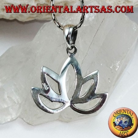 Ciondolo in argento Fiore di loto fiore sacro per l'Induismo e il Buddhismo