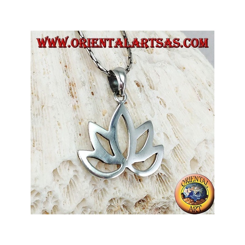 Silver pendant Lotus flower sacred flower for Hinduism and Buddhism
