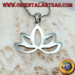 Colgante de plata flor sagrada flor de loto para el hinduismo y el budismo