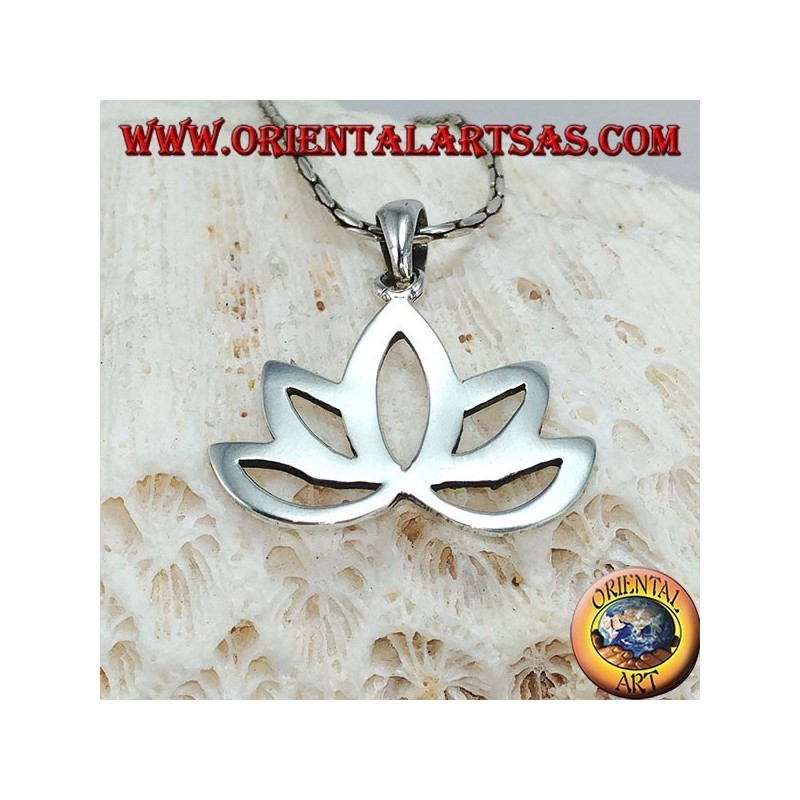 Ciondolo in argento Fiore di loto fiore sacro per l'Induismo e il Buddhismo