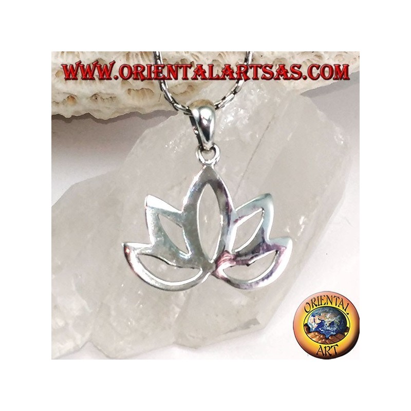 Silver pendant Lotus flower sacred flower for Hinduism and Buddhism
