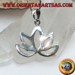 Colgante de plata flor sagrada flor de loto para el hinduismo y el budismo