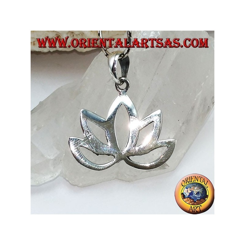 Pendentif en argent fleur de Lotus fleur sacrée pour l'hindouisme et le bouddhisme