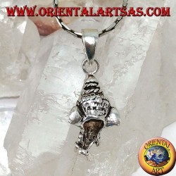 Silver pendant, Ganesh's head with om engraved on the forehead