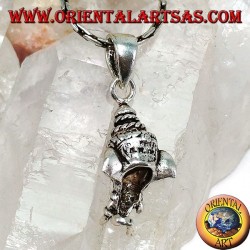 Colgante de plata con cabeza de Ganesh y grabado en la frente