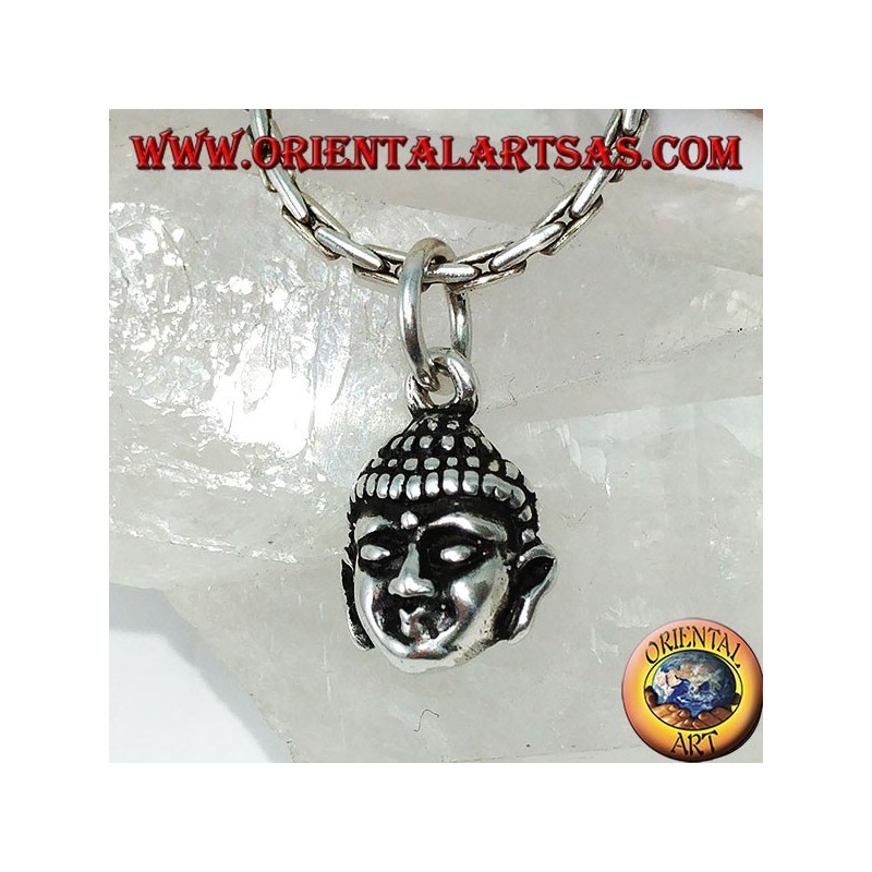 Ciondolo in argento testa di  Buddha raggiante