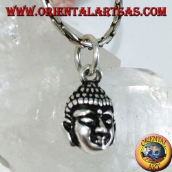 Silver pendant of a small Buddha head