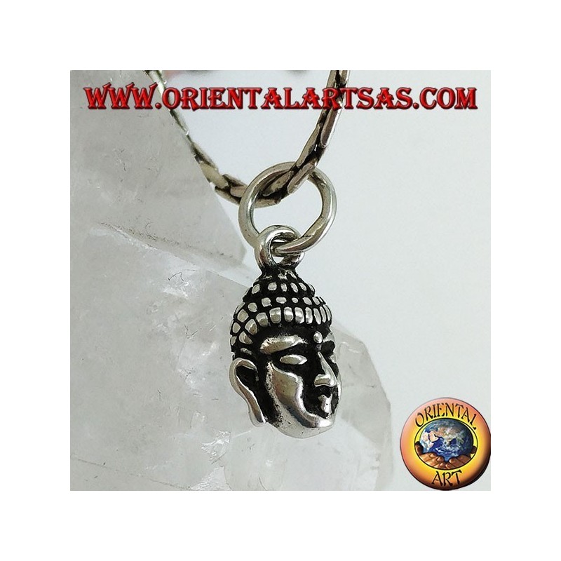 Ciondolo in argento testa di  Buddha raggiante