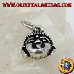 Silver pendant of a small Buddha head
