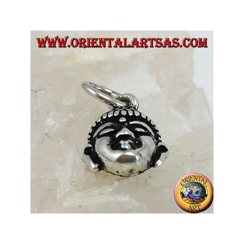 Ciondolo in argento testa di  Buddha raggiante