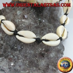 Gargantilla collar de conchas de cauri con cadena y mosquetón (ajustable)