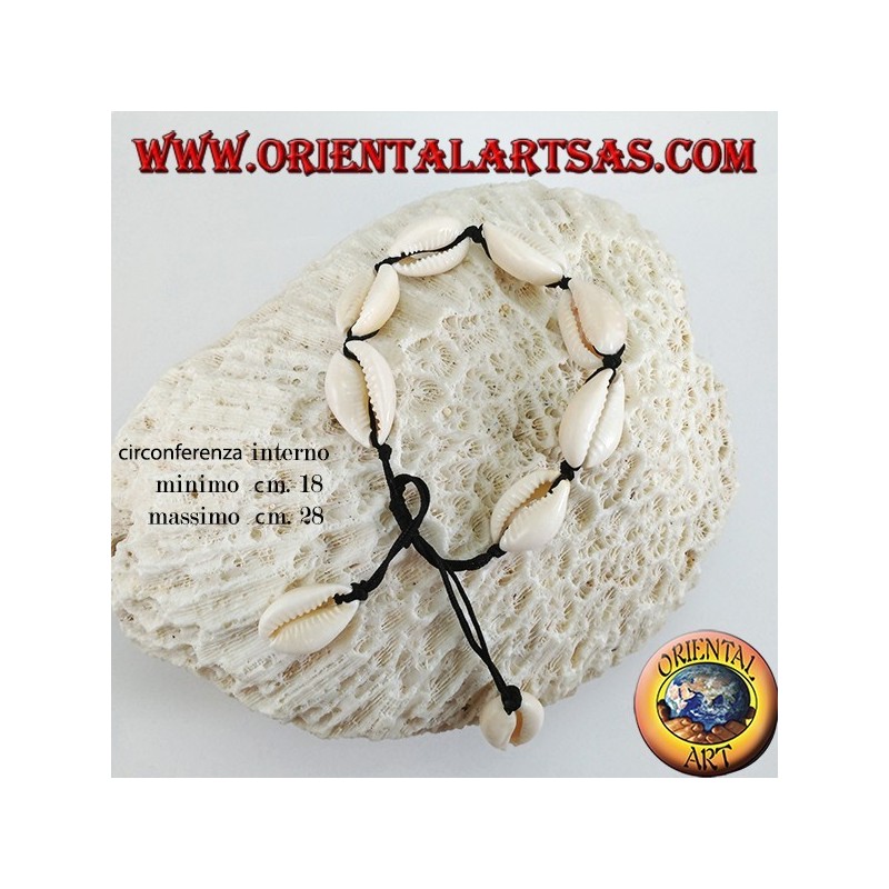 Anklet and bracelet double use of cowrie cauri shells, adjustable