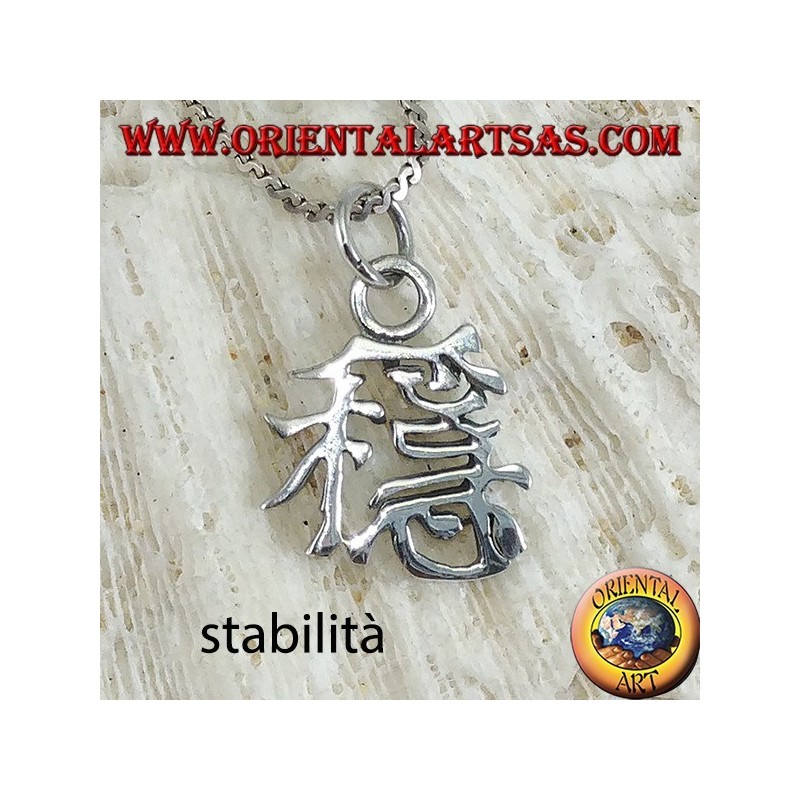Pendentif en argent, stabilité de l'idéogramme chinois