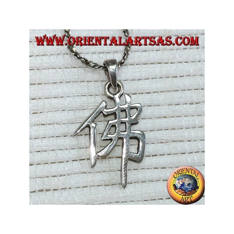 Pendant in silver, Buddha Chinese ideogram