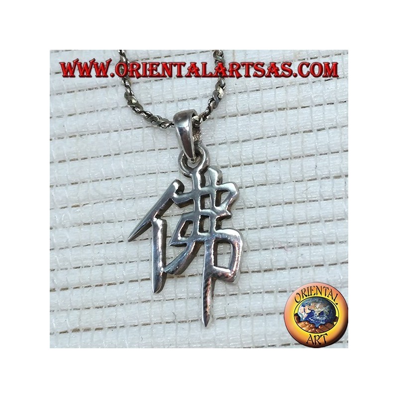 Pendant in silver, Buddha Chinese ideogram
