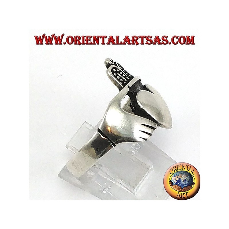 Claddagh Silberring Celtic Symbol der Liebe Loyalität und Freundschaft (groß)