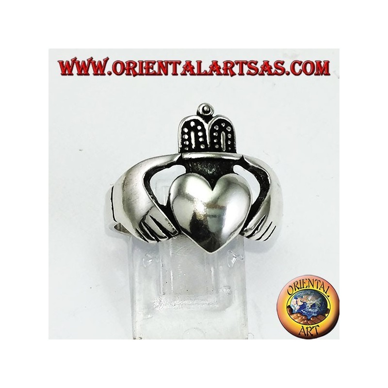 Anillo de plata Claddagh Símbolo celta de Amor Lealtad y Amistad (grande)
