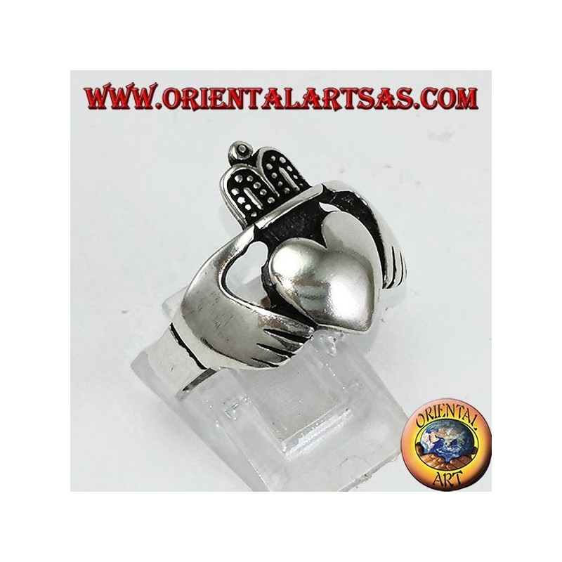 Claddagh Silberring Celtic Symbol der Liebe Loyalität und Freundschaft (groß)