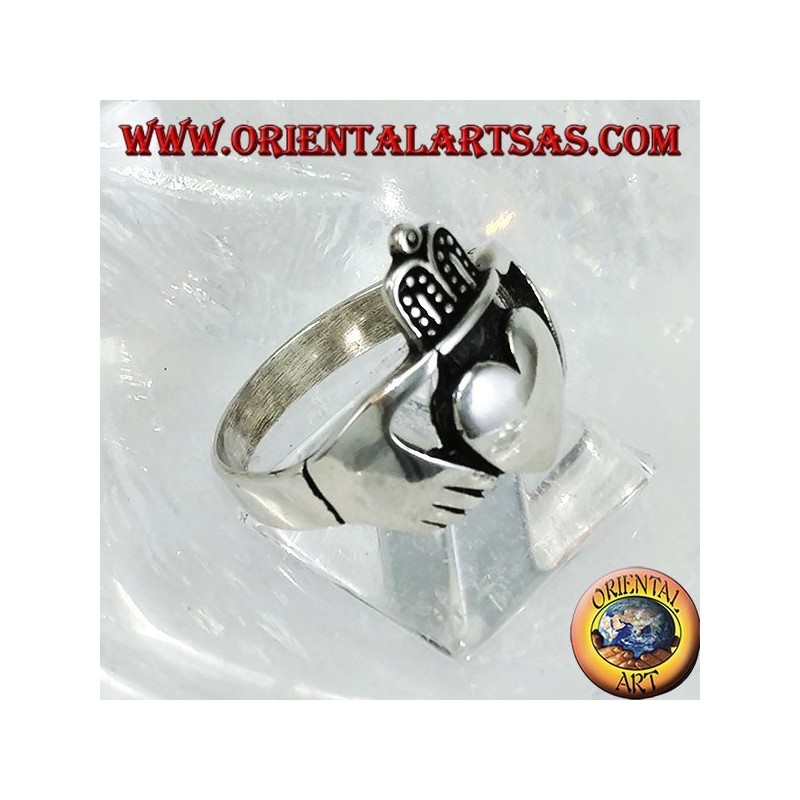 Claddagh Silberring Celtic Symbol der Liebe Loyalität und Freundschaft (groß)