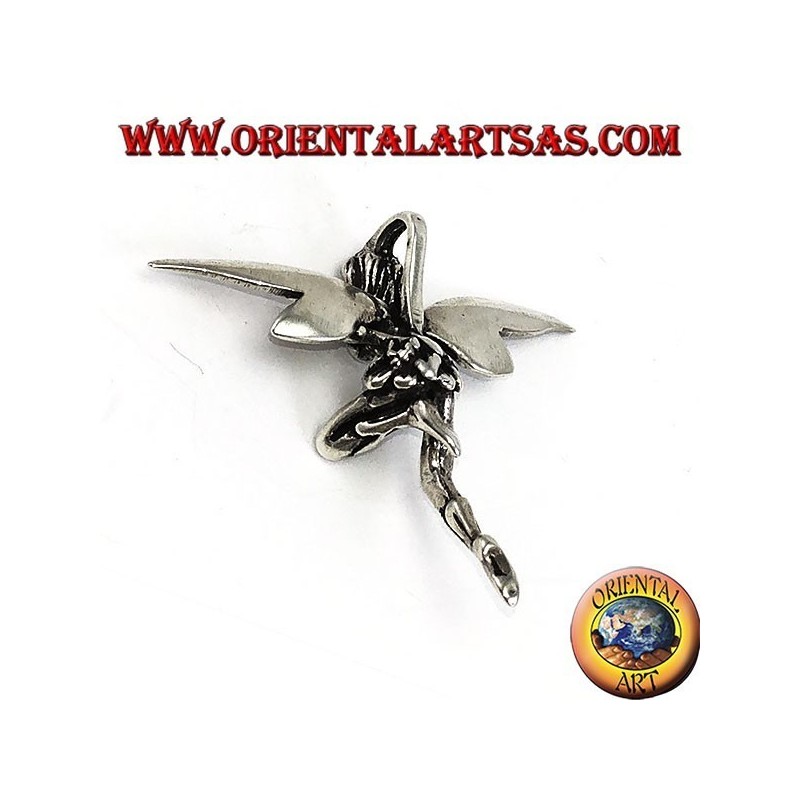 Beautiful three-dimensional fairy silver pendant