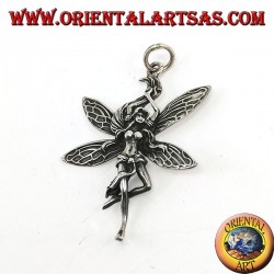 Silver fairy pendant (young beautiful woman)