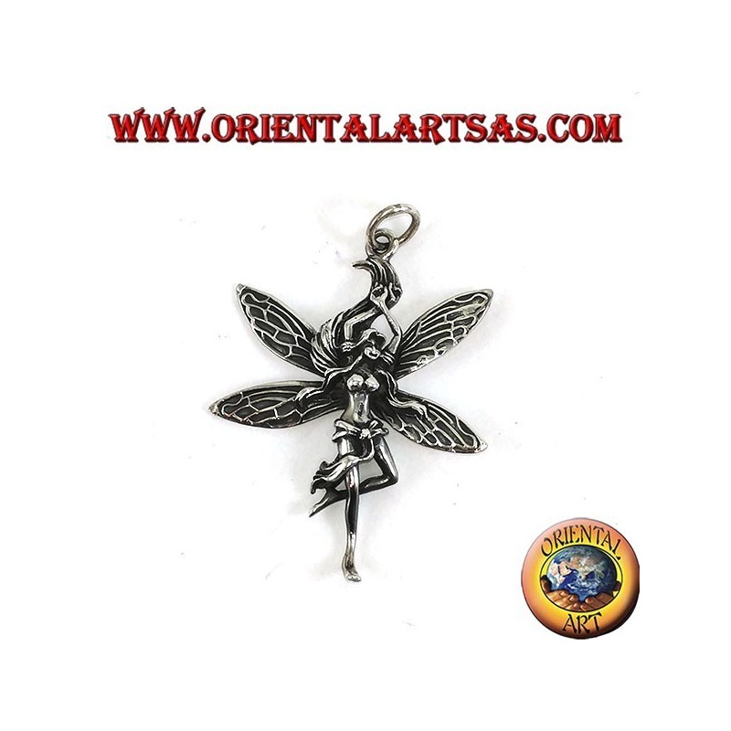 Colgante de hadas de plata (joven y bella mujer)