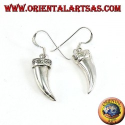 Silver elephant tusk earrings