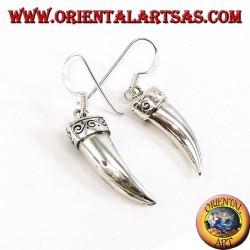 Silver elephant tusk earrings