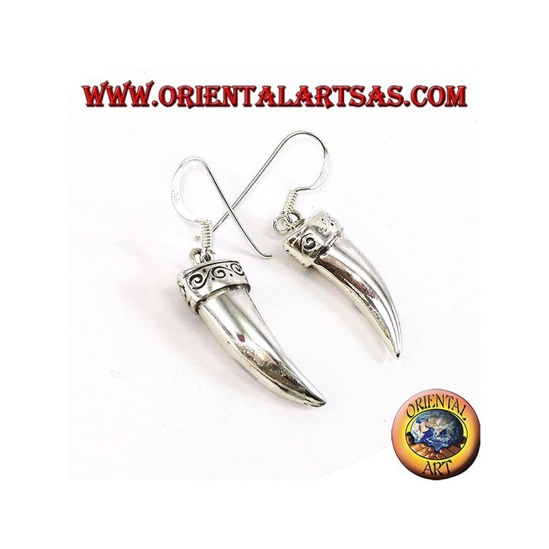 Orecchini in argento zanna di elefante