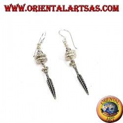 Pendientes Karen de plata con plumas