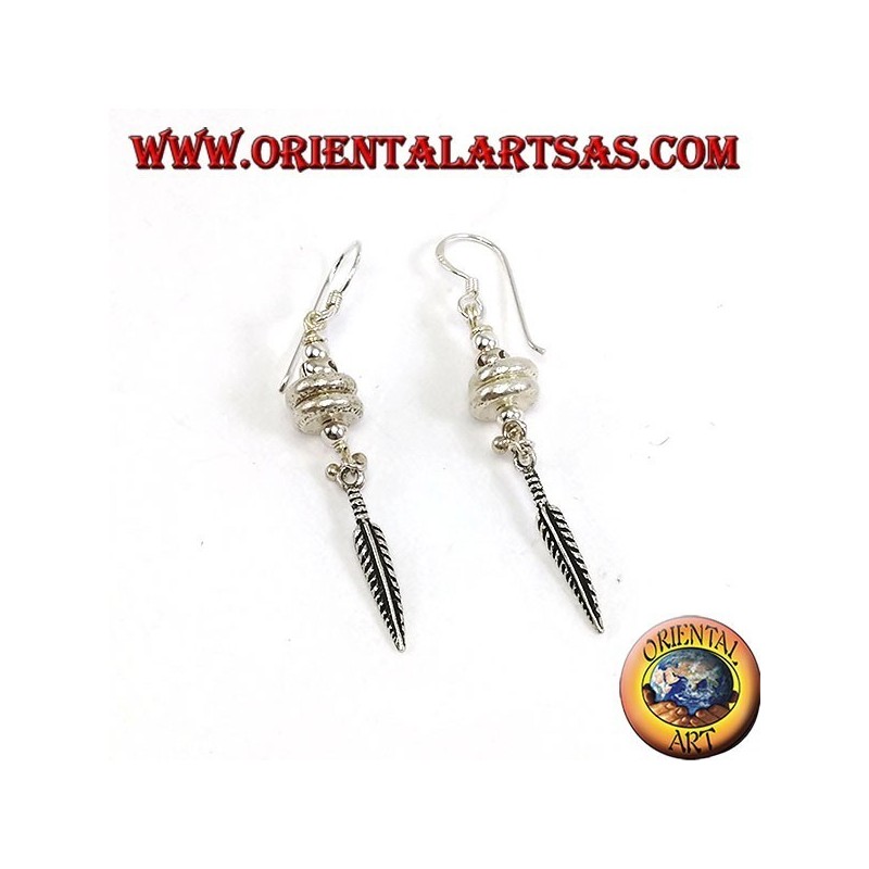 Pendientes Karen de plata con plumas